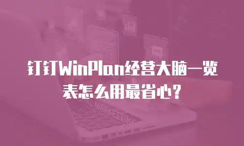 钉钉WinPlan经营大脑一览表怎么用最省心？