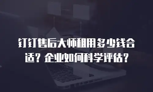 钉钉售后大师租用多少钱合适？企业如何科学评估？