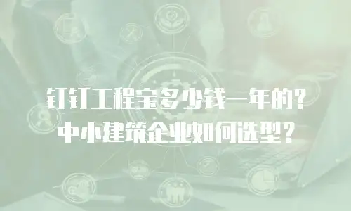 钉钉工程宝多少钱一年的？中小建筑企业如何选型？