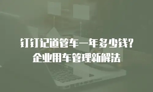 钉钉记道管车一年多少钱？企业用车管理新解法