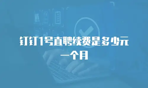 钉钉1号直聘续费是多少元一个月