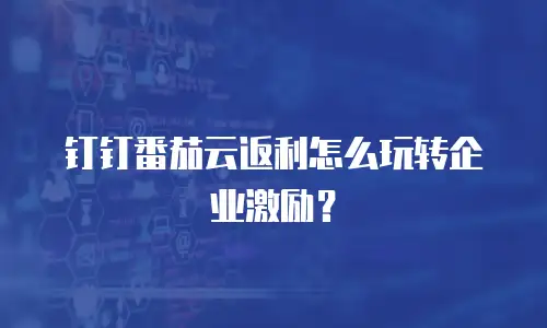 钉钉番茄云返利怎么玩转企业激励？