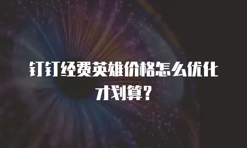 钉钉经费英雄价格怎么优化才划算？
