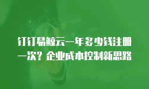 钉钉易鲸云一年多少钱注册一次？企业成本控制新思路