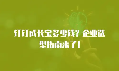 钉钉成长宝多少钱？企业选型指南来了！