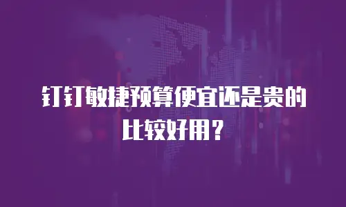 钉钉敏捷预算便宜还是贵的比较好用？