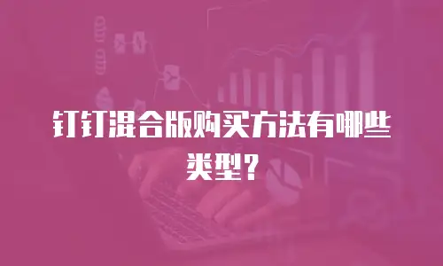 钉钉混合版购买方法有哪些类型？