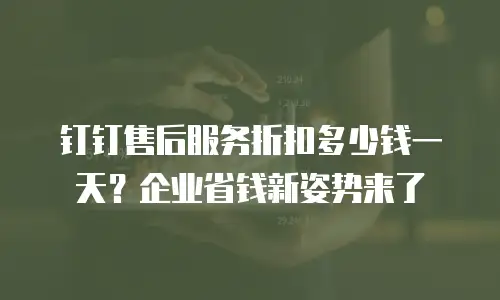 钉钉售后服务折扣多少钱一天？企业省钱新姿势来了