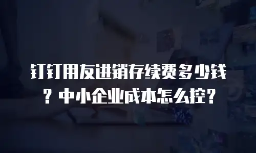 钉钉用友进销存续费多少钱？中小企业成本怎么控？