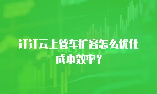 钉钉云上管车扩容怎么优化成本效率？