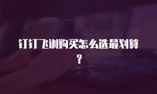 钉钉飞训购买怎么选最划算？