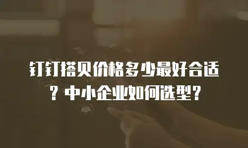 钉钉搭贝价格多少最好合适？中小企业如何选型？