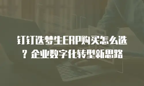 钉钉迭梦生ERP购买怎么选？企业数字化转型新思路