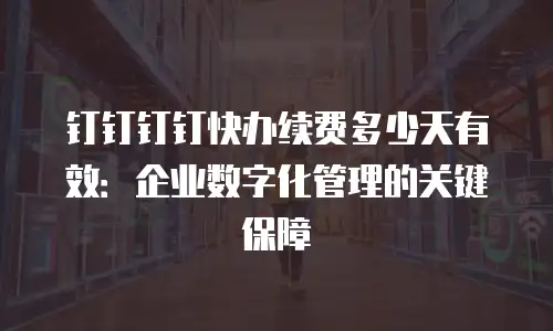 钉钉钉钉快办续费多少天有效：企业数字化管理的关键保障