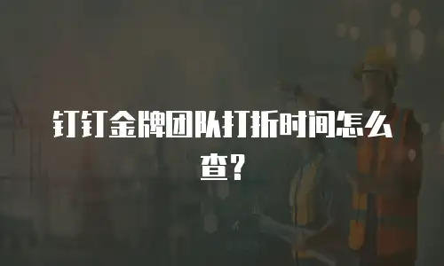钉钉金牌团队打折时间怎么查？