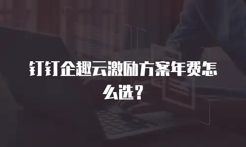 钉钉企趣云激励方案年费怎么选？