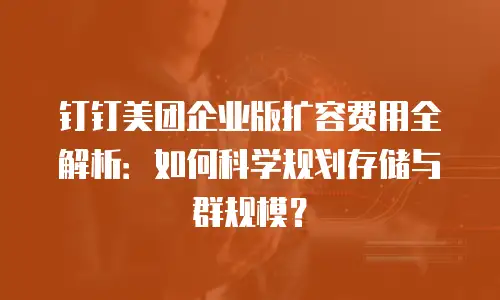 钉钉美团企业版扩容费用全解析：如何科学规划存储与群规模？