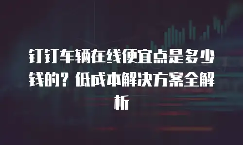 钉钉车辆在线便宜点是多少钱的？低成本解决方案全解析