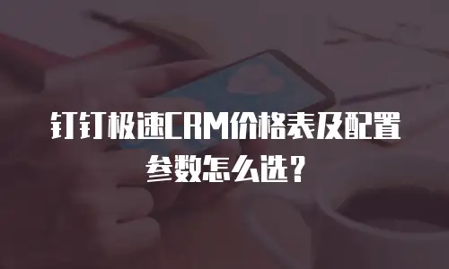 钉钉极速CRM价格表及配置参数怎么选？