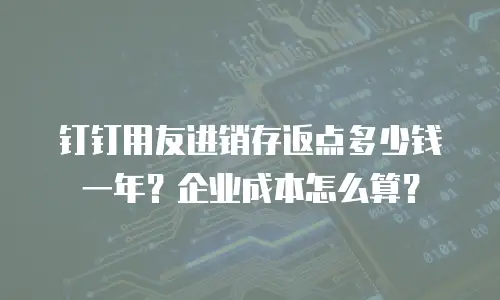 钉钉用友进销存返点多少钱一年？企业成本怎么算？