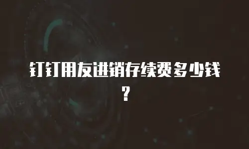 钉钉用友进销存续费多少钱？
