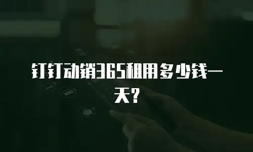 钉钉动销365租用多少钱一天？