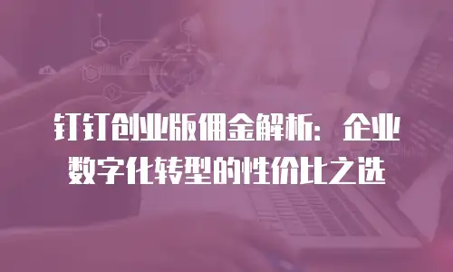 钉钉创业版佣金解析：企业数字化转型的性价比之选