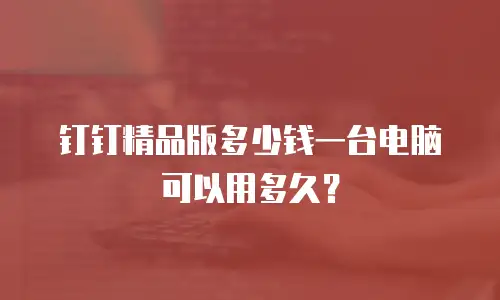 钉钉精品版多少钱一台电脑可以用多久？