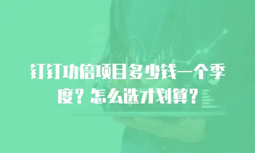 钉钉功倍项目多少钱一个季度？怎么选才划算？