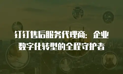 钉钉售后服务代理商：企业数字化转型的全程守护者