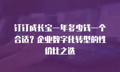钉钉成长宝一年多少钱一个合适？企业数字化转型的性价比之选