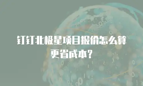 钉钉北极星项目报价怎么算更省成本？