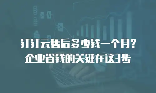 钉钉云售后多少钱一个月？企业省钱的关键在这3步