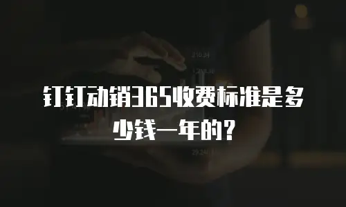 钉钉动销365收费标准是多少钱一年的？