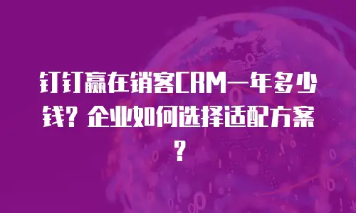 钉钉赢在销客CRM一年多少钱？企业如何选择适配方案？