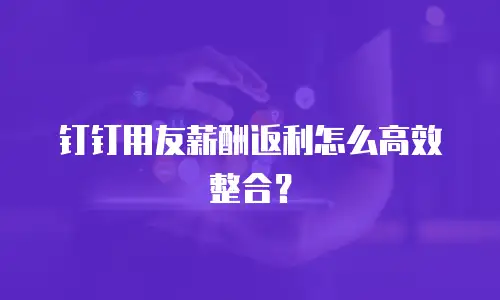钉钉用友薪酬返利怎么高效整合？