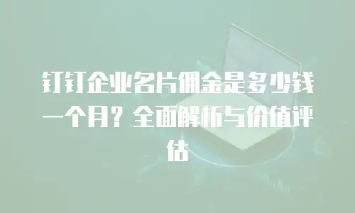 钉钉企业名片佣金是多少钱一个月？全面解析与价值评估