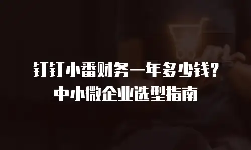 钉钉小番财务一年多少钱？中小微企业选型指南