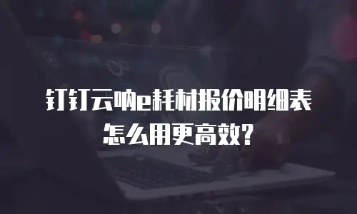 钉钉云呐e耗材报价明细表怎么用更高效？
