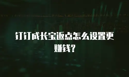 钉钉成长宝返点怎么设置更赚钱？