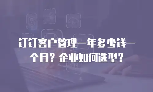 钉钉客户管理一年多少钱一个月？企业如何选型？
