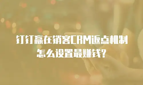钉钉赢在销客CRM返点机制怎么设置最赚钱？