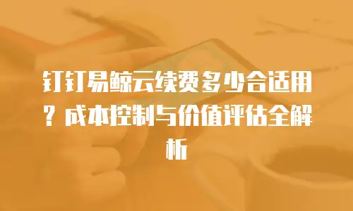 钉钉易鲸云续费多少合适用？成本控制与价值评估全解析