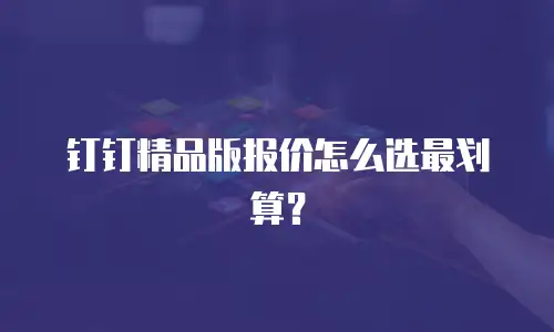 钉钉精品版报价怎么选最划算？