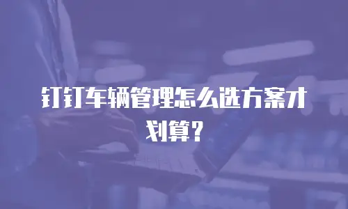 钉钉车辆管理怎么选方案才划算？