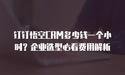 钉钉悟空CRM多少钱一个小时？企业选型必看费用解析