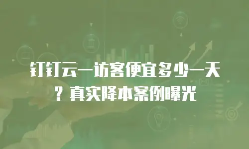 钉钉云一访客便宜多少一天？真实降本案例曝光