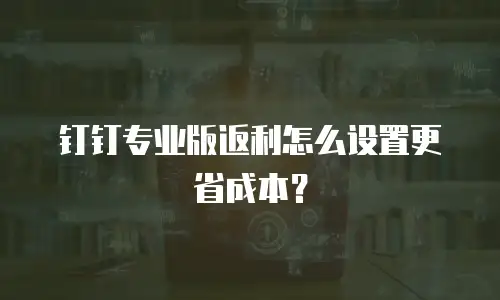 钉钉专业版返利怎么设置更省成本？