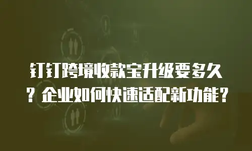 钉钉跨境收款宝升级要多久？企业如何快速适配新功能？