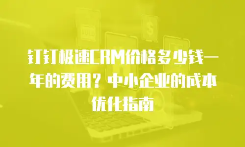 钉钉极速CRM价格多少钱一年的费用？中小企业的成本优化指南